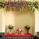 Scintillating Floral Ganpati Decoration