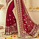 Ethnic Red Embroidered Saree