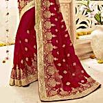 Red and Gold Charming Wedding Wear Saree