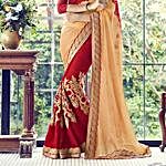 Red Embroidered Saree for Parties