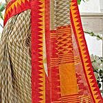 Beautiful Beige Blended Cotton Art Silk Officewear Saree