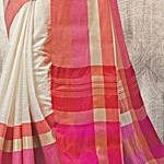 Off White Blended Cotton Silk Woven Festive Saree
