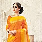 Orange Blended Cotton Art Silk Saree