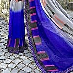 Sweet Multi Colored Faux Georgette Saree