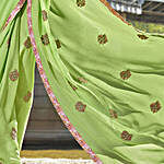 Traditional Green Embroidered Saree