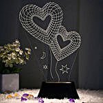 Two Hearts 3D Night Lamp Red
