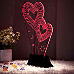Two Hearts 3D Night Lamp Red