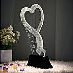 Two Hearts 3D Night Lamp White