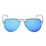 Blue Aviator Unisex Mirrored Sunglasses