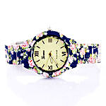 Blue N Pink Floral Watch For Women
