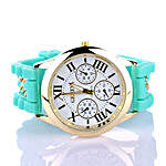 Chained Turquoise Silicone Watch For Women
