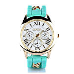 Chained Turquoise Silicone Watch For Women