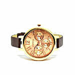 Sleek rose gold Brown Watch For Women