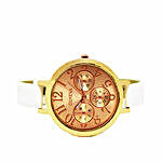 Sleek rose gold White Watch For Women