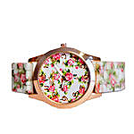 White Floral Silicone Watch For Women