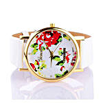 White Floral Watch For Women