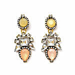 Beige Sparkling Stone Earrings