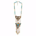 Geometric Blue Tribal Necklace