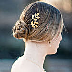 Gold Plated Leaves Hair Clip