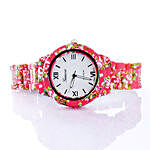 Pink Floral Watch For Women