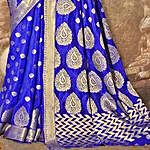 Gorgeous Blue Banarasi Silk Saree