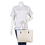 Lino Perros White Leatherette Tote Bag