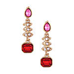 Estelle Red Pink Drop Earrings