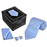 Light Blue Checkered Tie Set