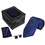 Blue Checkered Tie Set