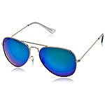MTV Roadies Silver Blue Mirrored Unisex Aviator Sunglasses