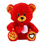Red Teddy Bear With Hearts
