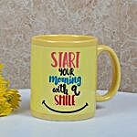 Yellow Ceramic Smiley Mug
