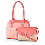 Butterflies Pink N Peach Handbag Combo