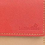 Butterflies Red N Beige Wallet