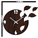 3 Leaves Brown Wall Clock