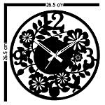 Black Floral Wall Clock