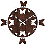 Brown Butterfly Wall Clock