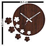 Brown Flowers Wall Clock