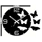 Butterflies Oval Black Wall Clock