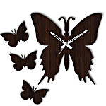 Butterfly Brown Wall Clock