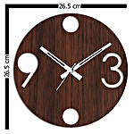 Round Brown Wooden Wall Clock