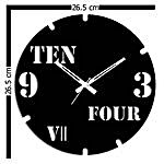 Ten Four Black Wall Clock