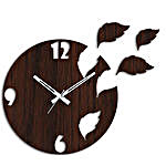 3 Leaves Brown Wall Clock