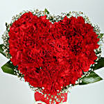 Red Carnation Heart Arrangement