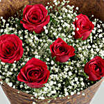 Red Roses N Gypsophila Bunch