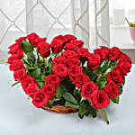 Red Roses Connected Heart Arrangement
