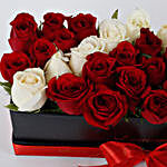 Red & White Roses Black FNP Box