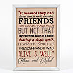 Personalized White Friendship Day Frame