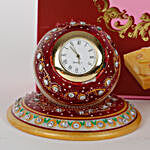 Rakhi And Marble Clock Combo