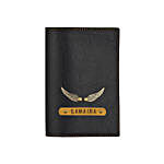 Leather Finish Passport Cover Black
